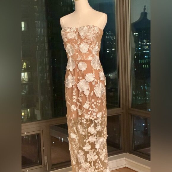 🆕 BRONX & BANCO 🧿 NWOT Jasmine Blanc Bridal Maxi Dress, Sz L US 8 - Picture 3 of 16